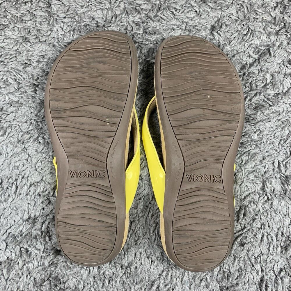 VIONIC Mona Yellow Thong Sandal Orthotic Comfort Flip Flop Women's Size 7 - Picture 7 of 8